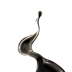 Splash fluid. 3d illustration, 3d rendering.