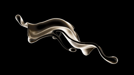 Splash fluid. 3d illustration, 3d rendering.