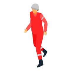Derrick helmet man icon. Isometric of derrick helmet man vector icon for web design isolated on white background