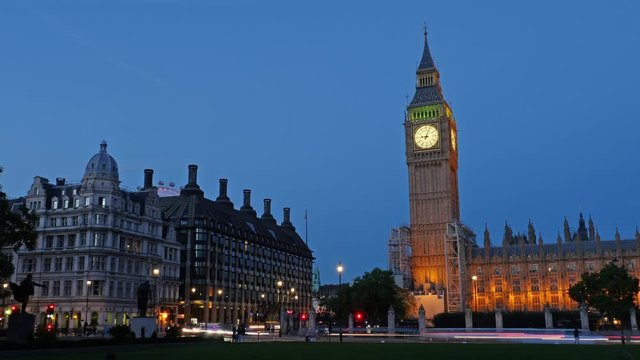 Big Ben Houses of Parliament at the River Thames in London England