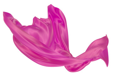Abstract background of magenta wavy silk or satin. 3d rendering image.