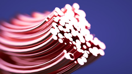 Golden wave background. 3d illustration, 3d rendering.