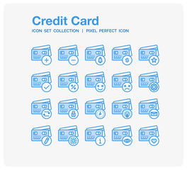 Credit Card Icons Set. UI Pixel Perfect Well-crafted Vector Thin Line Icons. The illustrations are a vector.