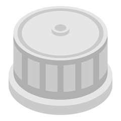 Round petrol tank icon. Isometric of round petrol tank vector icon for web design isolated on white background