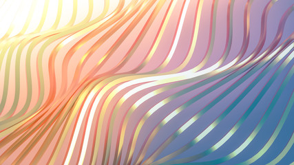 Golden wave background. 3d illustration, 3d rendering.