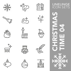Thin line Icon set of Christmas Time 04. Linelinge are the best pictogram pack unique design for all dimensions and devices. Vector graphic, symbol, logo and website content.