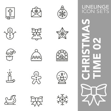 Thin line Icon set of Christmas Time 02. Linelinge are the best pictogram pack unique design for all dimensions and devices. Vector graphic, symbol, logo and website content.
