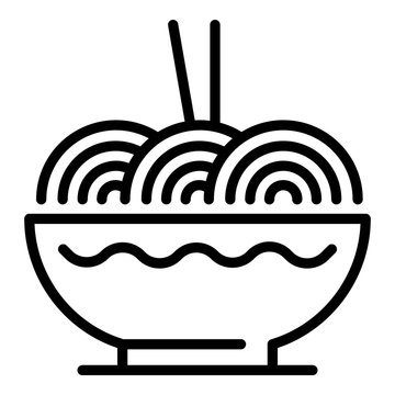 Japanese ramen icon. Outline japanese ramen vector icon for web design isolated on white background