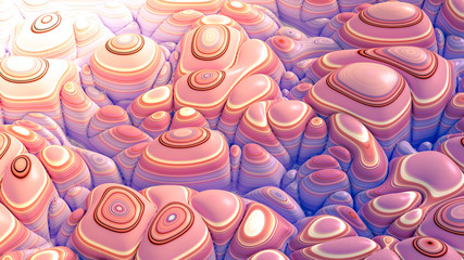 Soft, nice abstract background in bright colors. 3d illustration, 3d rendering.