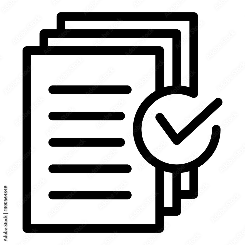 Poster document approved request icon. outline document approved request vector icon for web design isolate