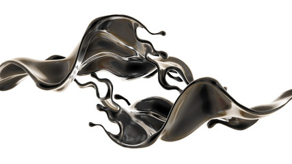 Splash fluid. 3d illustration, 3d rendering.