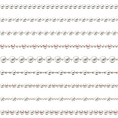 Seamless pearl beads. Pearl Beads Set. Vector.