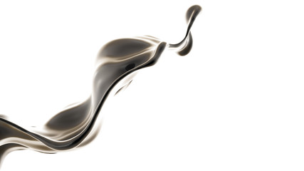 Splash fluid. 3d illustration, 3d rendering.