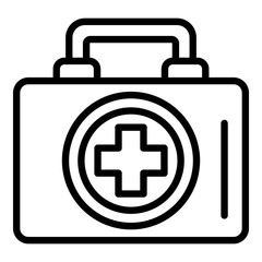 Obraz premium First aid kit icon. Outline first aid kit vector icon for web design isolated on white background