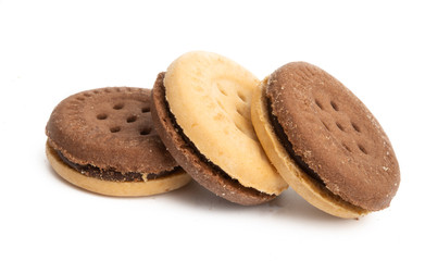 double cookie with chocolate isolated