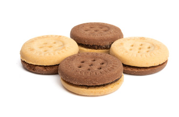 double cookie with chocolate isolated