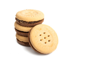 double cookie with chocolate isolated