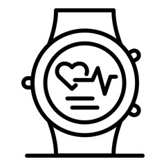 Medical smartwatch icon. Outline medical smartwatch vector icon for web design isolated on white background
