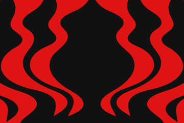 Abstract vector red and black background with curved lines. Pattern backdrop for landing pages.