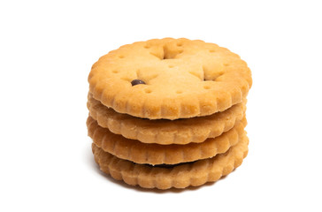 double cookie with chocolate isolated