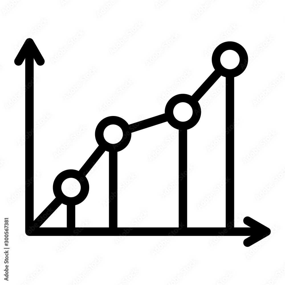 Aufkleber startup graph icon. outline startup graph vector icon for web design isolated on white background