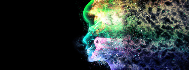 抽象的な女性の横顔