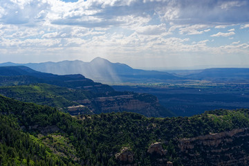 Distant rain in Mesa Verde National Park, Colorado