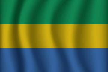 Gabon flag background with cloth texture. Gabon Flag vector illustration eps10.