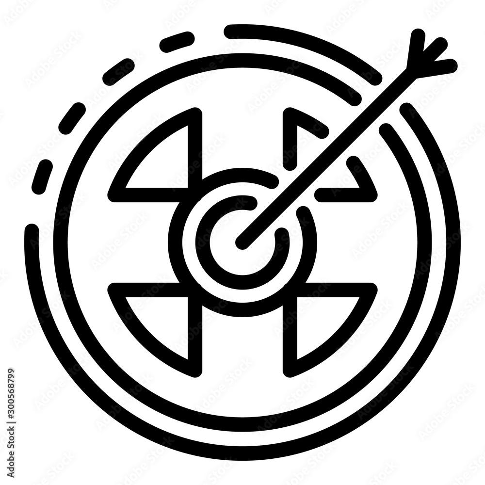 Poster startup target icon. outline startup target vector icon for web design isolated on white background