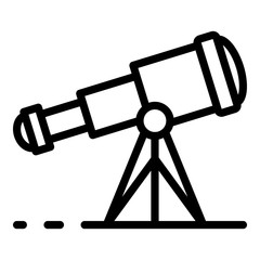 Telescope icon. Outline telescope vector icon for web design isolated on white background