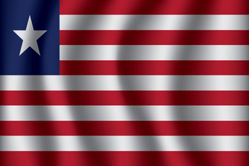 Waving Flag of Liberia.Liberia Icon vector illustration eps10.