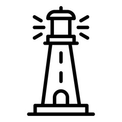 Lighthouse icon. Outline lighthouse vector icon for web design isolated on white background