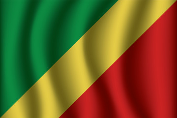 Waving Flag of Republic of the Congo. Republic of the Congo Icon vector illustration eps10.