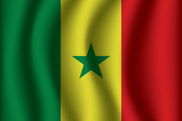 Naklejka premium Waving Flag of Senegal. Senegal Icon vector illustration eps10.