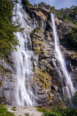 Fototapeta premium AcquaFraggia waterfalls in Borgonuovo - Valchiavenna, Italy