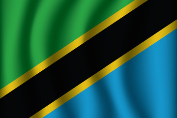 Waving Flag of Tanzania. Tanzania Icon vector illustration eps10.