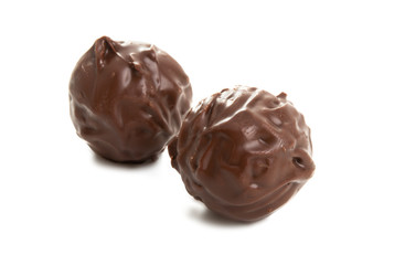 chocolate truffles isolated