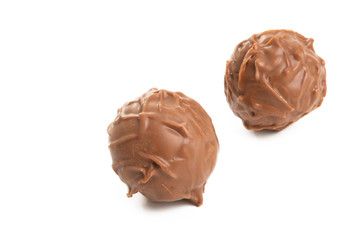 chocolate truffles isolated