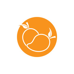 Mango in flat style. Mango vector logo
