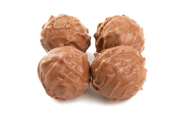 chocolate truffles isolated