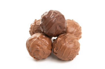 chocolate truffles isolated