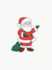 minimalistic Santa Claus in digital illustration