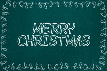 Merry Christmas Chalkboard Sketch Background