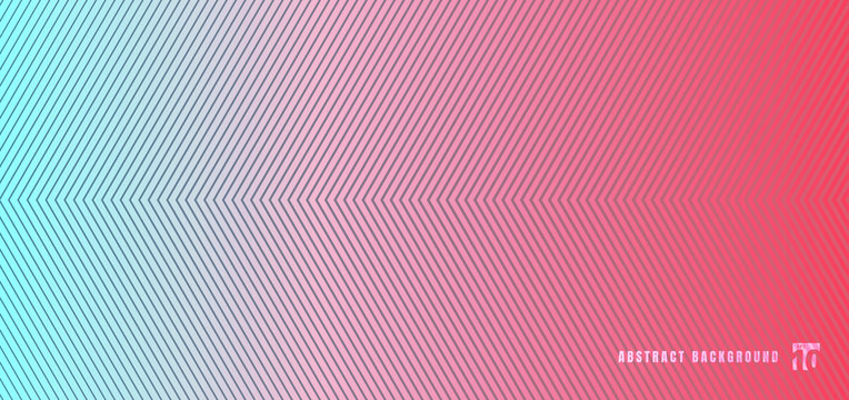 Abstract blue and pink gradient background with diagonal lines pattern texture.