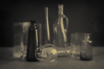 Bottle on black background