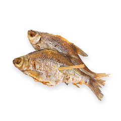 Fish dried ram it is isolated on a white background