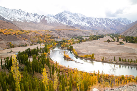 Phandar valley during autumn season in the northern area of the Pakistan