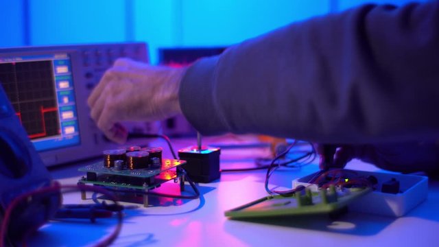 debugging and adjust electronic microcontrollers with arduino system in electronics laboratory