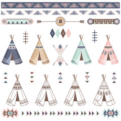 Indian Tribal Native Elements Set
