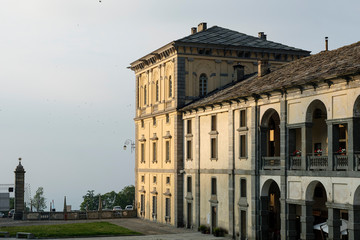 Baroque building of the pilgrimage town Oropa in the Italian Piedmont